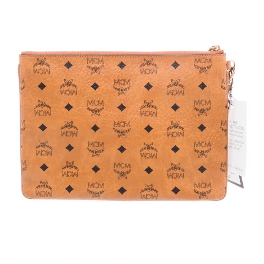 MCM• Leather Visetos Love Patch Wristlet Pouch •EUC - Picture 4 of 6